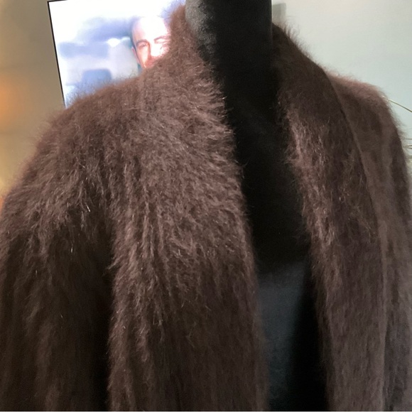 VNTG Angora Mobwife Fuzzy Open Front Coat - Picture 3 of 16